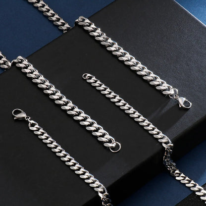 Hip-Hop Retro Solid Color Titanium Steel Chain Men'S Necklace