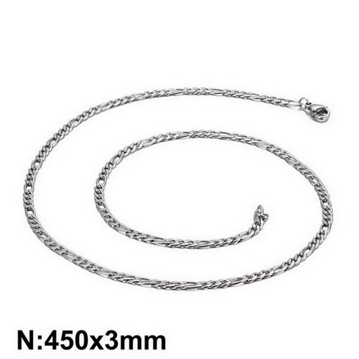 Hip-Hop Retro Solid Color Titanium Steel Chain Men'S Necklace