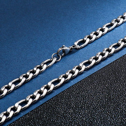 Hip-Hop Retro Solid Color Titanium Steel Chain Men'S Necklace