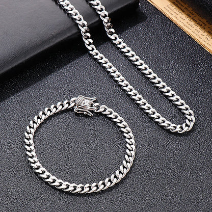 Hip-hop Retro Solid Color Titanium Steel Chain Necklace