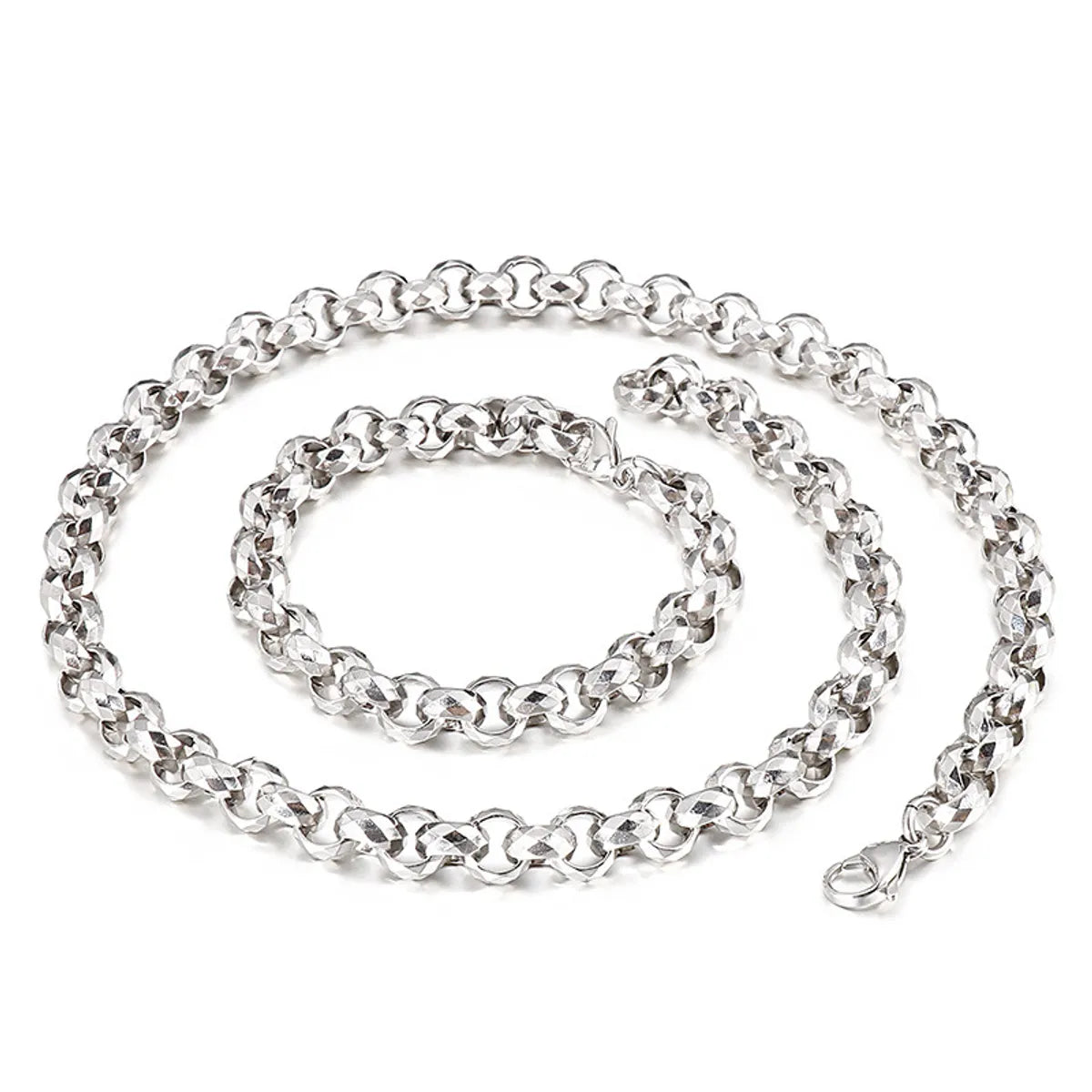 Hip-hop Retro Solid Color Titanium Steel Chain Necklace