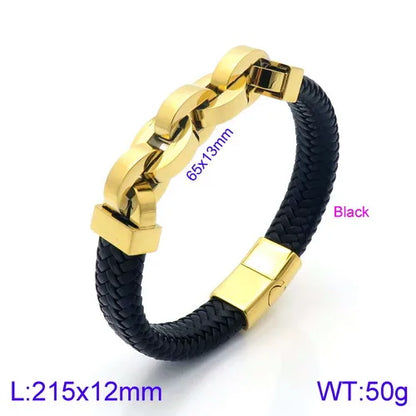 Titanium Steel 18K Gold Plated Hip-Hop Retro Plating Solid Color Bangle