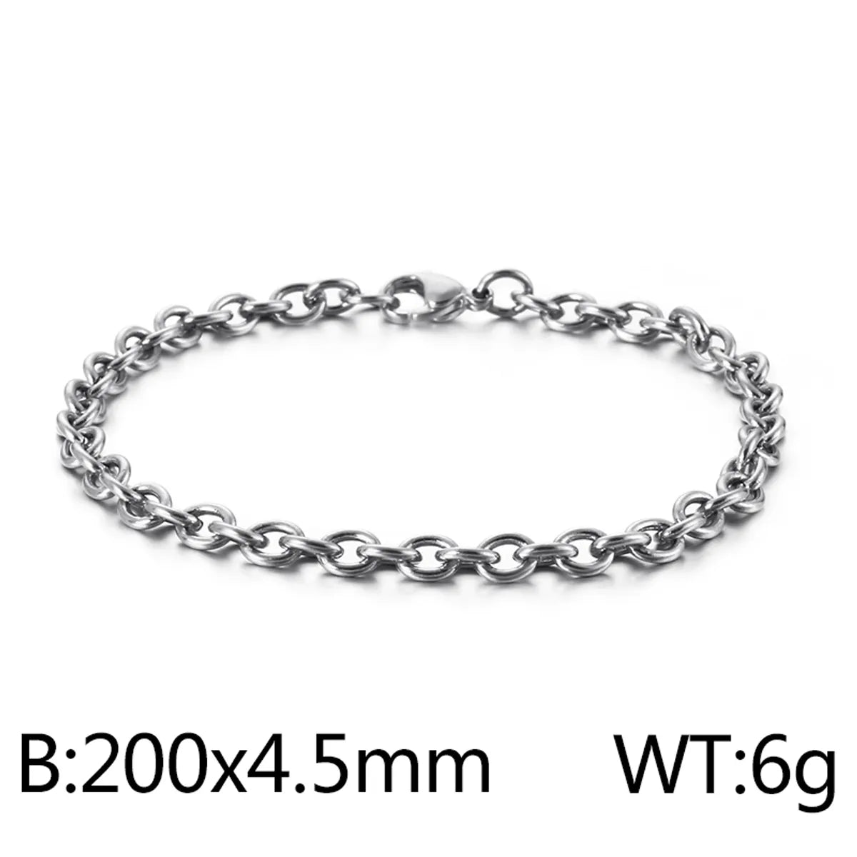 Hip-Hop Retro Solid Color Titanium Steel Plating Chain 18K Gold Plated Unisex Bracelets