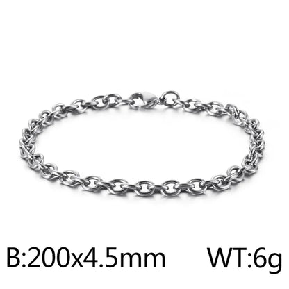 Hip-Hop Retro Solid Color Titanium Steel Plating Chain 18K Gold Plated Unisex Bracelets