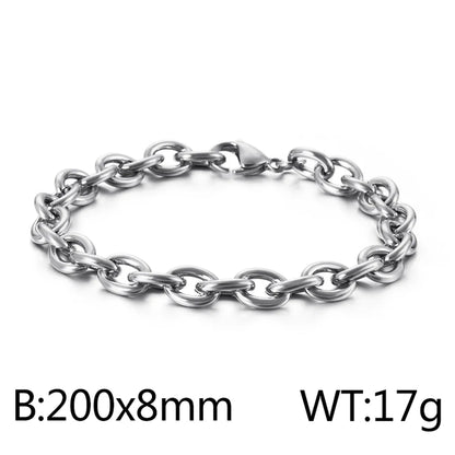 Hip-Hop Retro Solid Color Titanium Steel Plating Chain 18K Gold Plated Unisex Bracelets