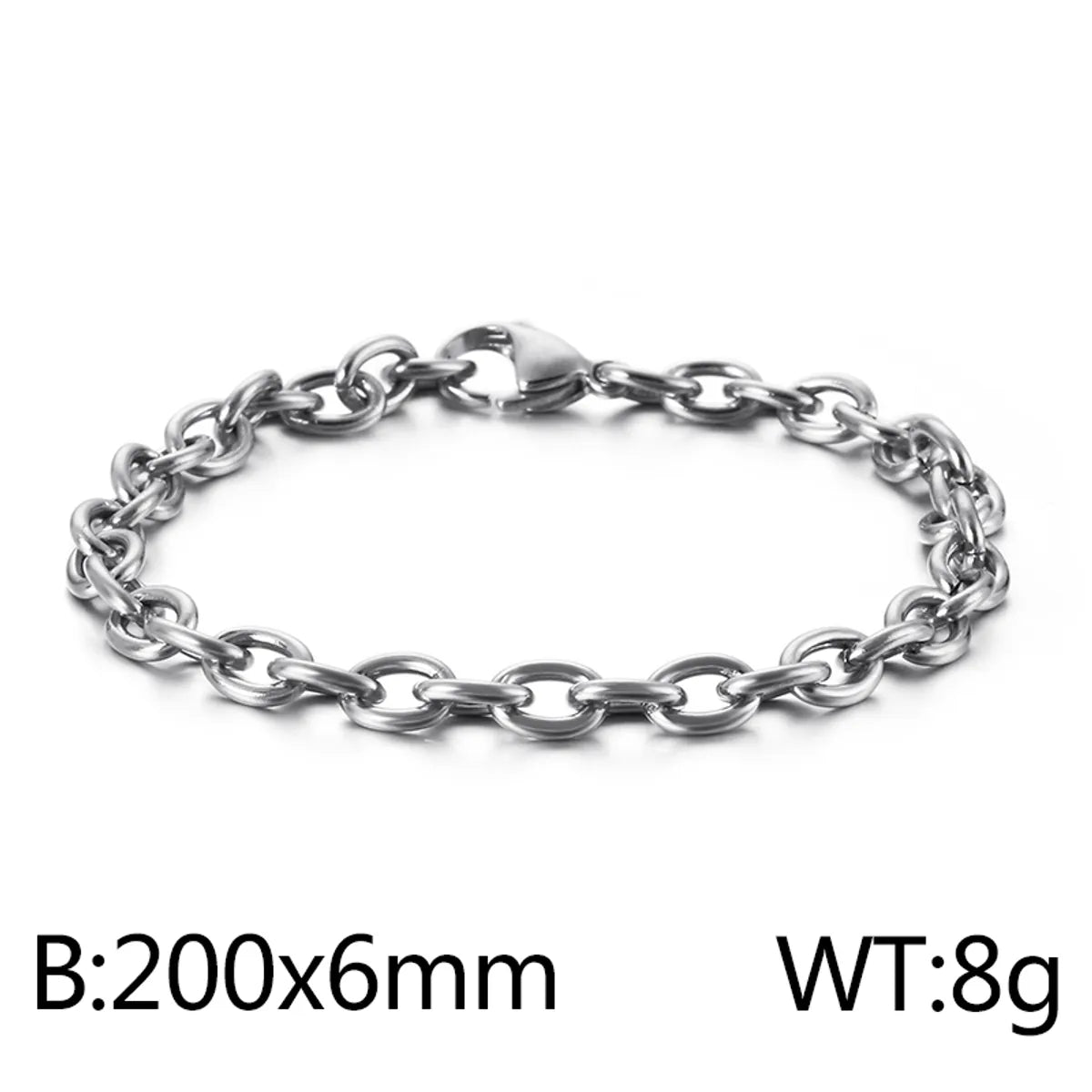 Hip-Hop Retro Solid Color Titanium Steel Plating Chain 18K Gold Plated Unisex Bracelets