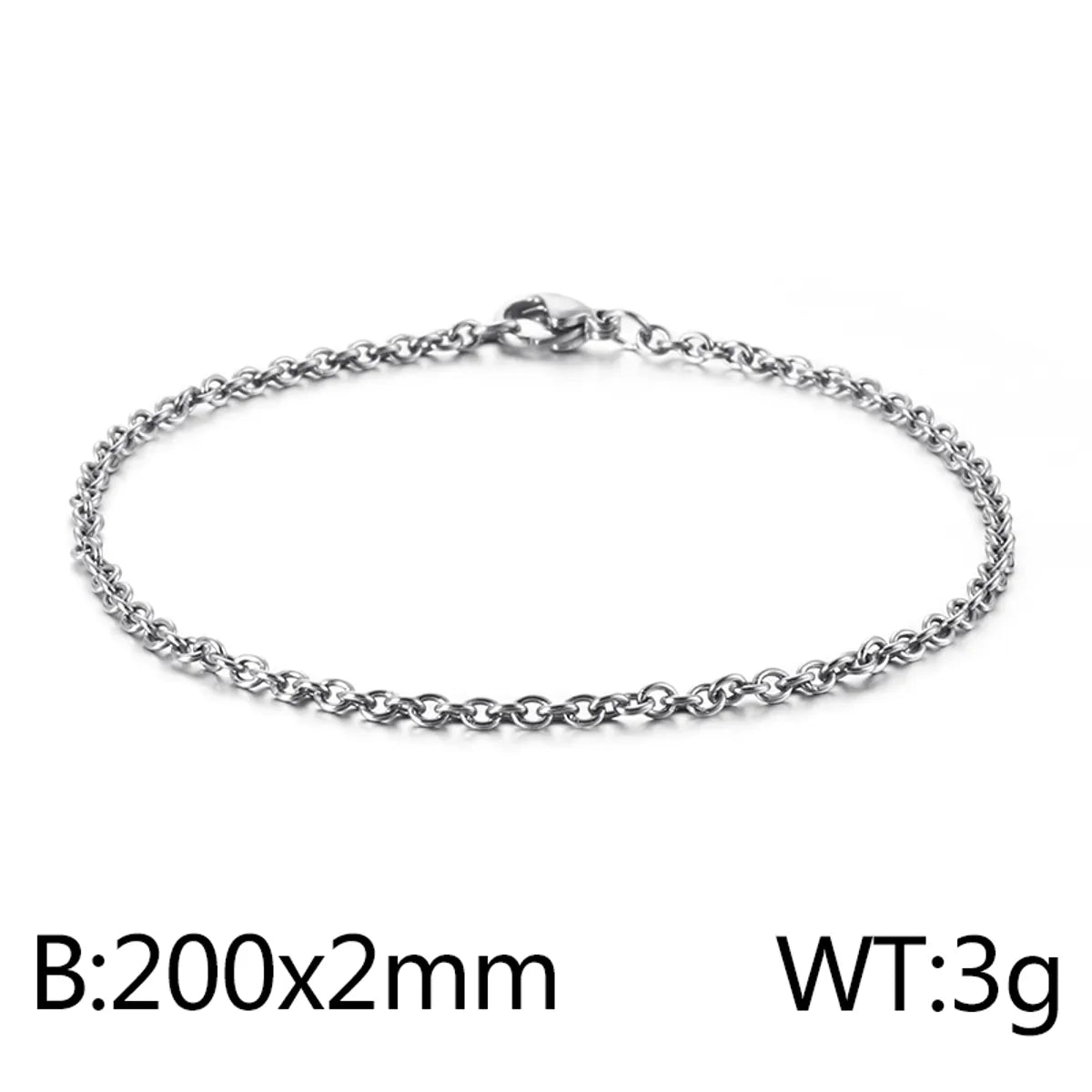 Hip-Hop Retro Solid Color Titanium Steel Plating Chain 18K Gold Plated Unisex Bracelets