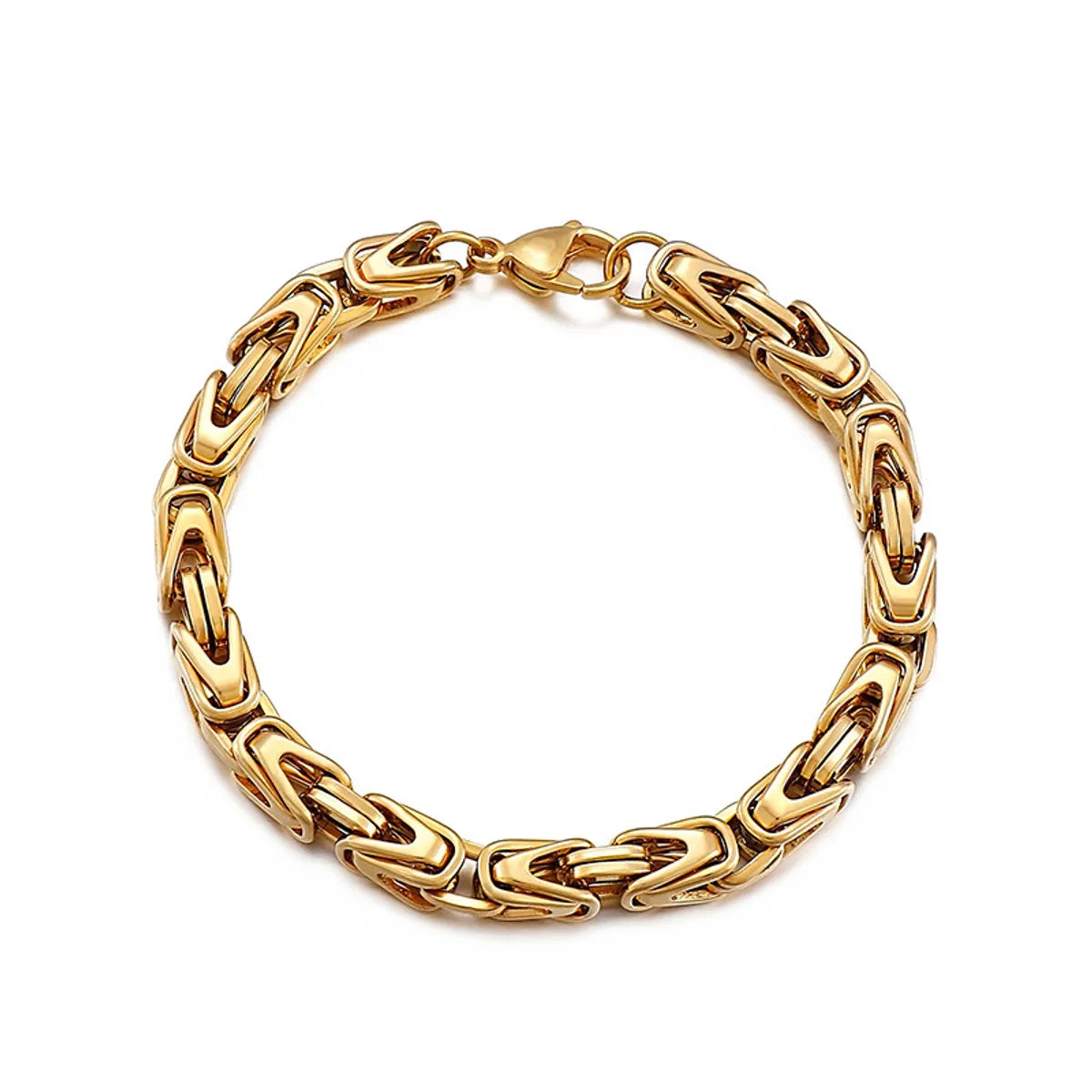 Hip-hop Retro Solid Color Titanium Steel Plating Gold Plated Bracelets Necklace