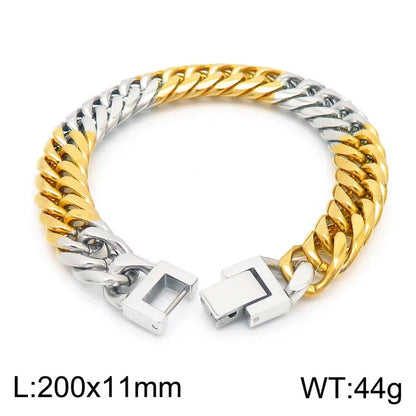 Hip-Hop Retro Solid Color Titanium Steel Plating 18K Gold Plated Men'S Necklace