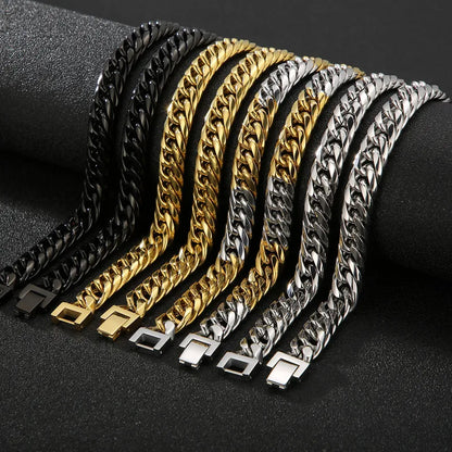 Hip-Hop Retro Solid Color Titanium Steel Plating 18K Gold Plated Men'S Necklace