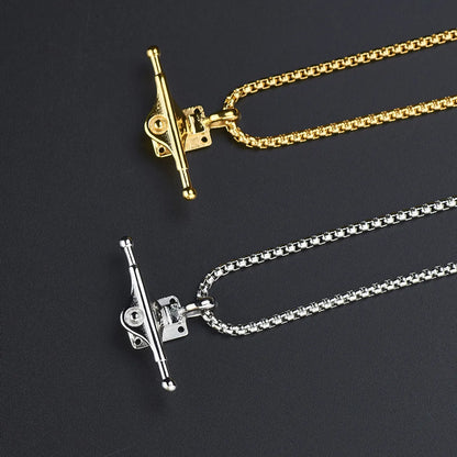 Hip-hop Retro Solid Color Titanium Steel Plating Gold Plated Pendant Necklace