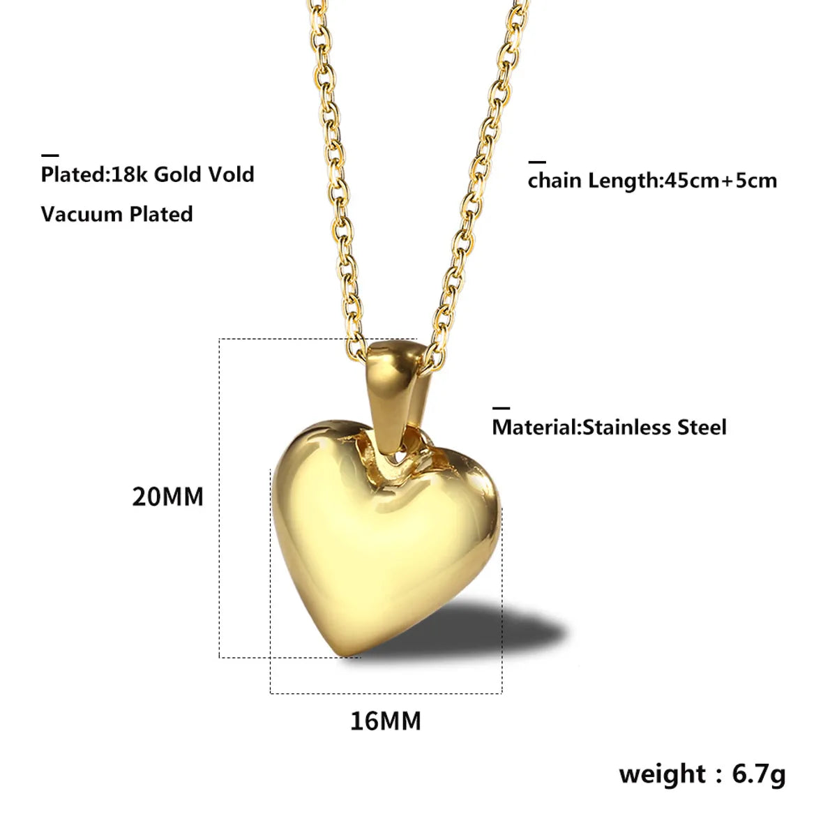 Hip-hop Retro Solid Color Titanium Steel Plating Gold Plated Pendant Necklace