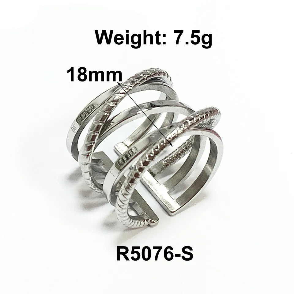 Wholesale Jewelry Hip-Hop Retro Solid Color 304 Stainless Steel Titanium Steel 18K Gold Plated Plating Rings