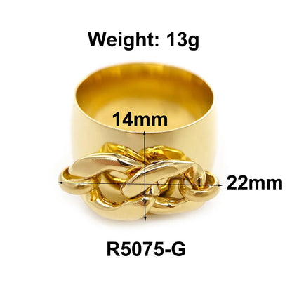 Wholesale Jewelry Hip-Hop Retro Solid Color 304 Stainless Steel Titanium Steel 18K Gold Plated Plating Rings