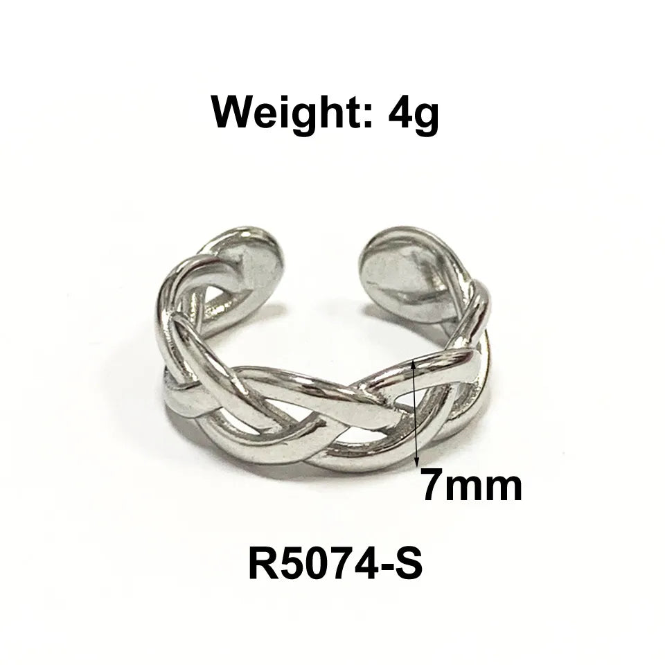 Wholesale Jewelry Hip-Hop Retro Solid Color 304 Stainless Steel Titanium Steel 18K Gold Plated Plating Rings