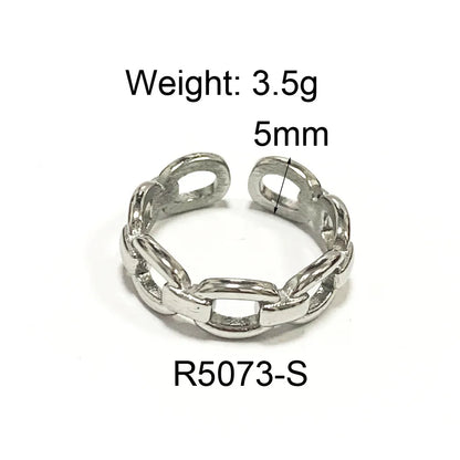 Wholesale Jewelry Hip-Hop Retro Solid Color 304 Stainless Steel Titanium Steel 18K Gold Plated Plating Rings