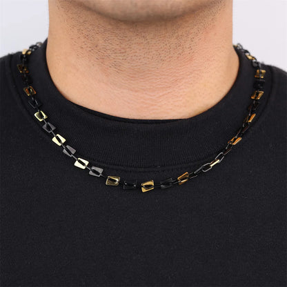 Hip-Hop Retro Square 304 Stainless Steel Plating 18K Gold Plated Men'S Necklace