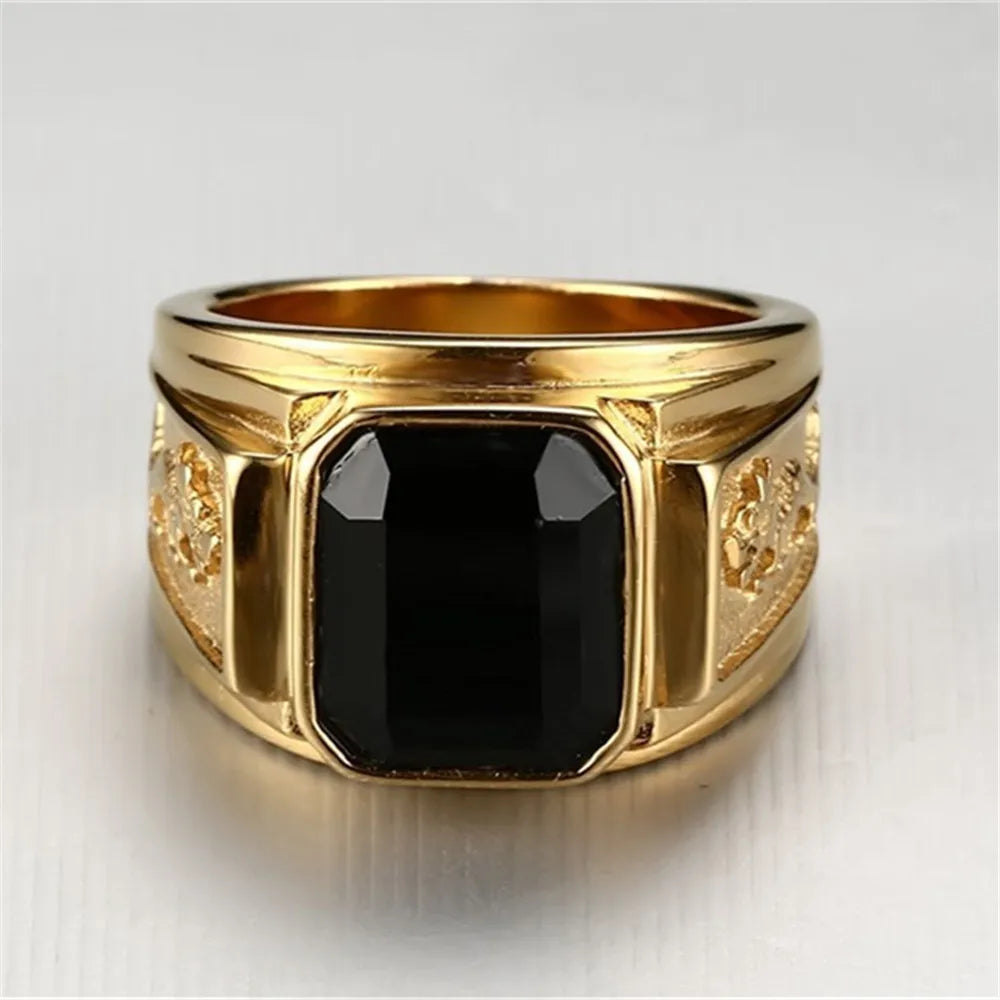 Hip-Hop Retro Square Alloy Plating Unisex Rings