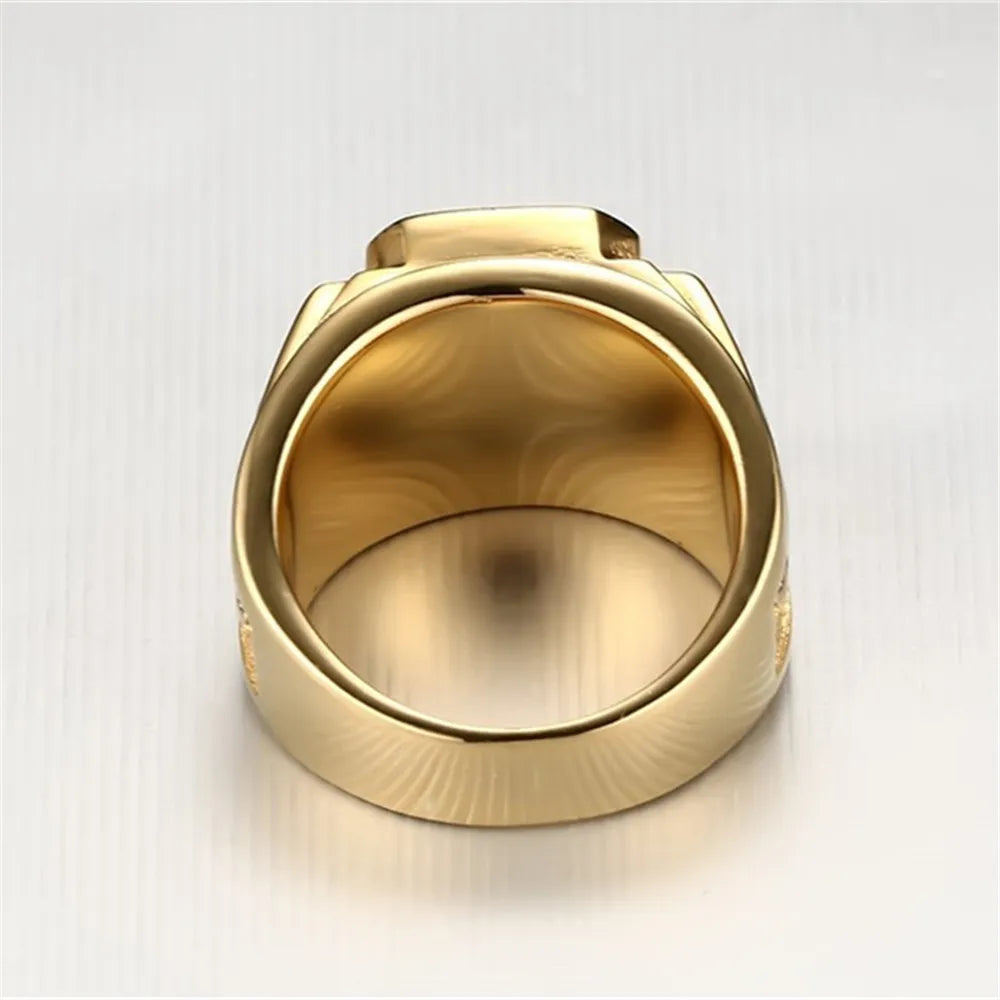 Hip-Hop Retro Square Alloy Plating Unisex Rings