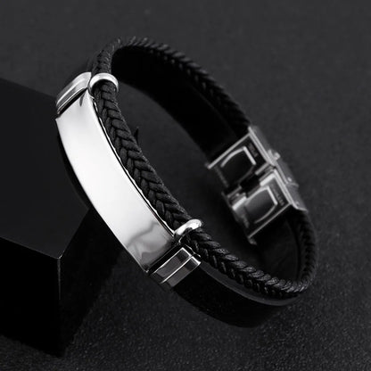 Hip-Hop Retro Streetwear Geometric 201 Stainless Steel Black Plated Men'S Bangle