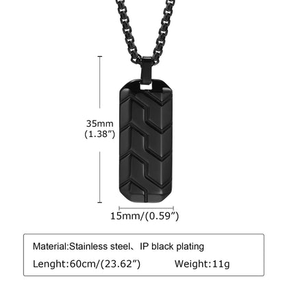 Hip-hop Retro Tires Stainless Steel Indentation Plating 18k Gold Plated Men's Pendant Necklace