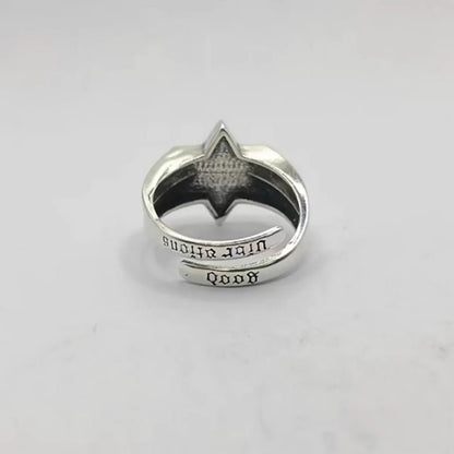 Hip-Hop Retro Triangle Eye Sterling Silver Plating Men'S Rings