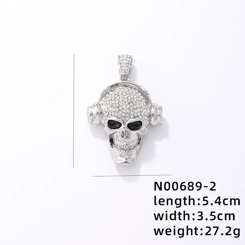 1 Piece 304 Stainless Steel Alloy Copper Rhinestones K Gold Plated Animal Cross Letter