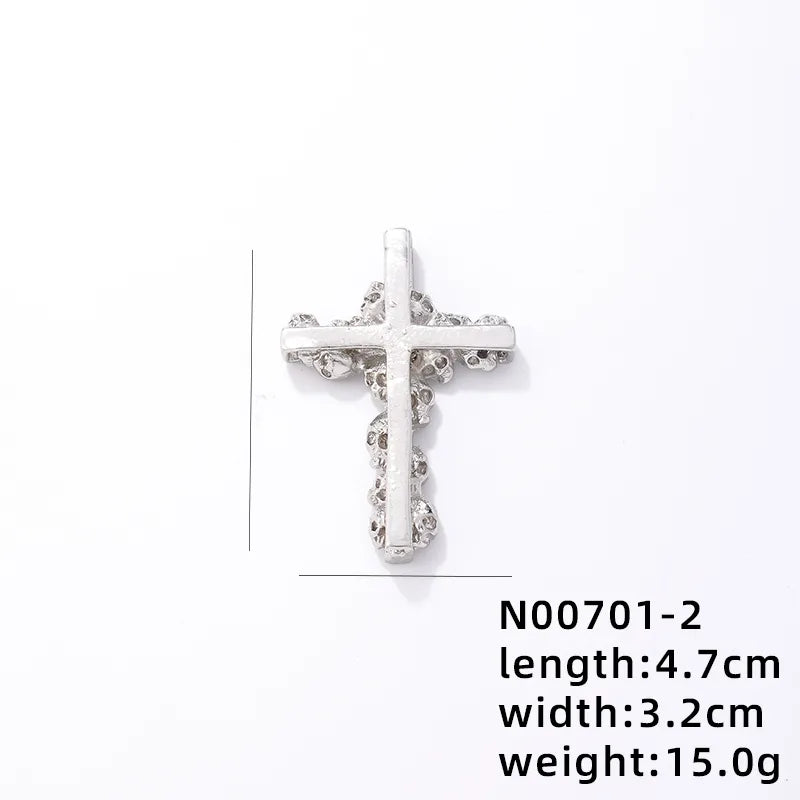 1 Piece 304 Stainless Steel Alloy Copper Rhinestones K Gold Plated Animal Cross Letter