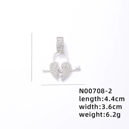 1 Piece 304 Stainless Steel Alloy Copper Rhinestones K Gold Plated Animal Cross Letter