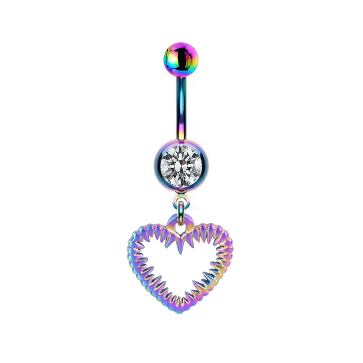 Hip-hop Rock Animal Starry Sky Moon Stainless Steel Alloy White Gold Plated Rhinestones Belly Ring In Bulk