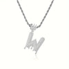 1PC Custmozed Name Letter Charm Necklace Stainless Steel Rope Chain Personal Name Letters Initials Charm Gold Jewelry Full Diamond Jewelry