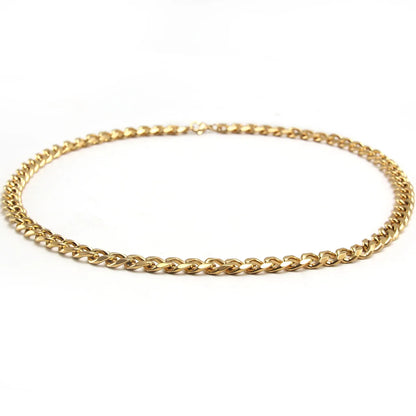 Wholesale Jewelry Hip-Hop Rock Punk Solid Color 304 Stainless Steel 18K Gold Plated Plating Necklace