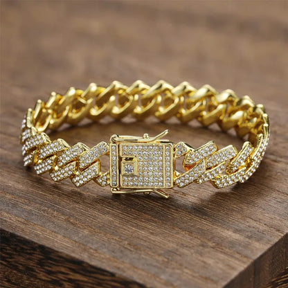 Hip-Hop Rock Solid Color Rhinestones Alloy Wholesale Bracelets