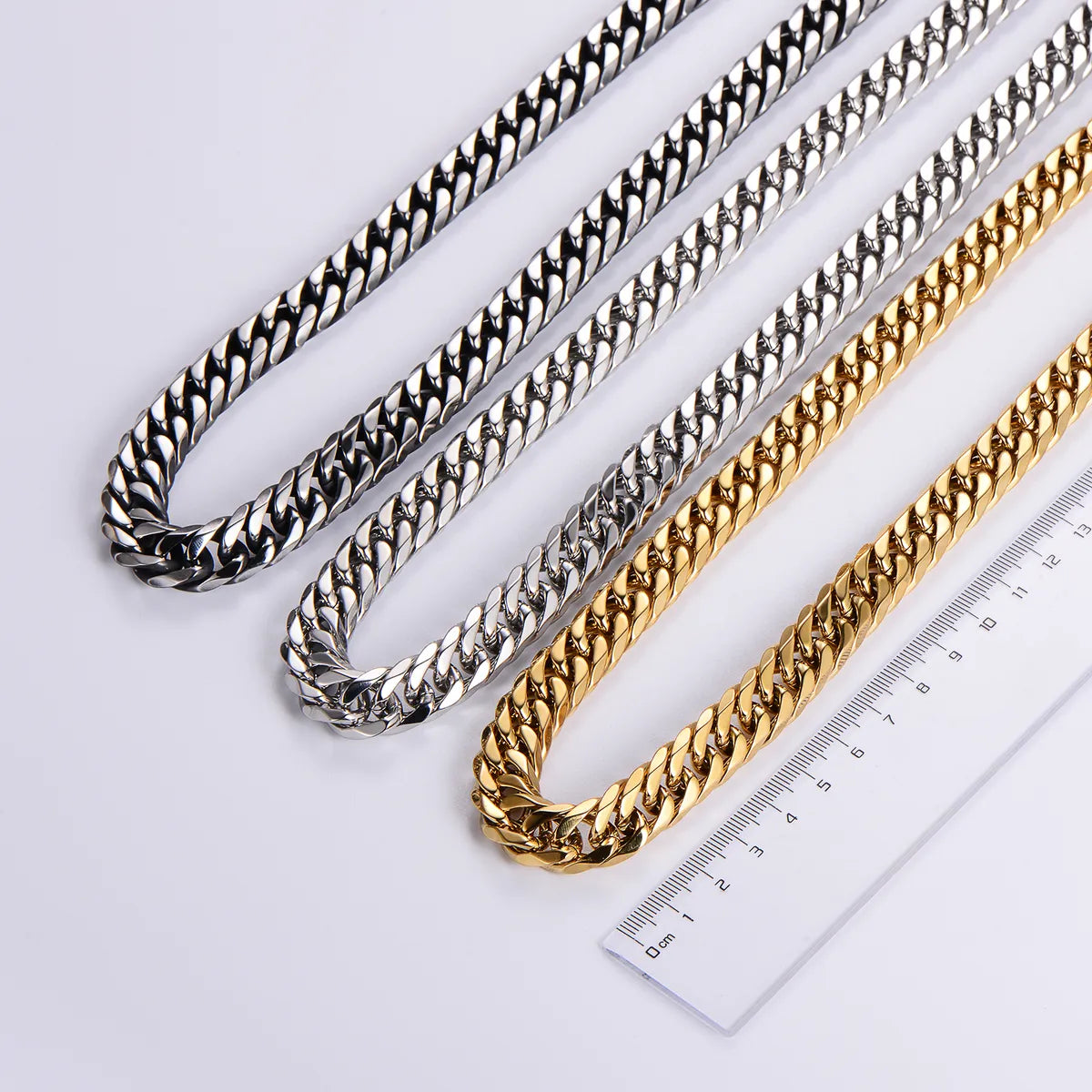 304 Stainless Steel Hip-Hop Rock Polishing Plating Solid Color Long Necklace