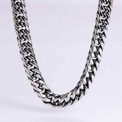 304 Stainless Steel Hip-Hop Rock Polishing Plating Solid Color Long Necklace