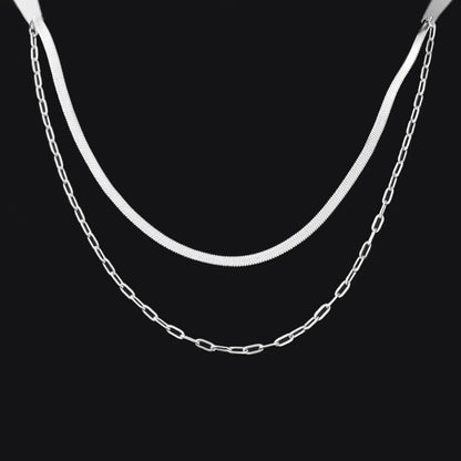 Hip-hop Rock Solid Color Titanium Steel Plating Chain Gold Plated Silver Plated Necklace