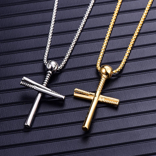 Hip-hop Rock Streetwear Cross Stainless Steel Plating Pendant Necklace