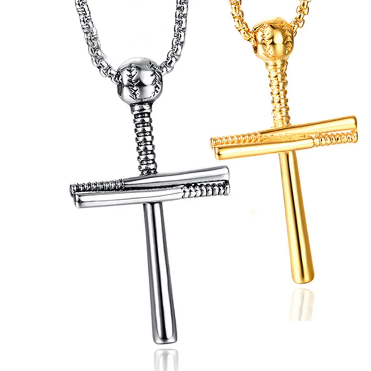 Hip-hop Rock Streetwear Cross Stainless Steel Plating Pendant Necklace