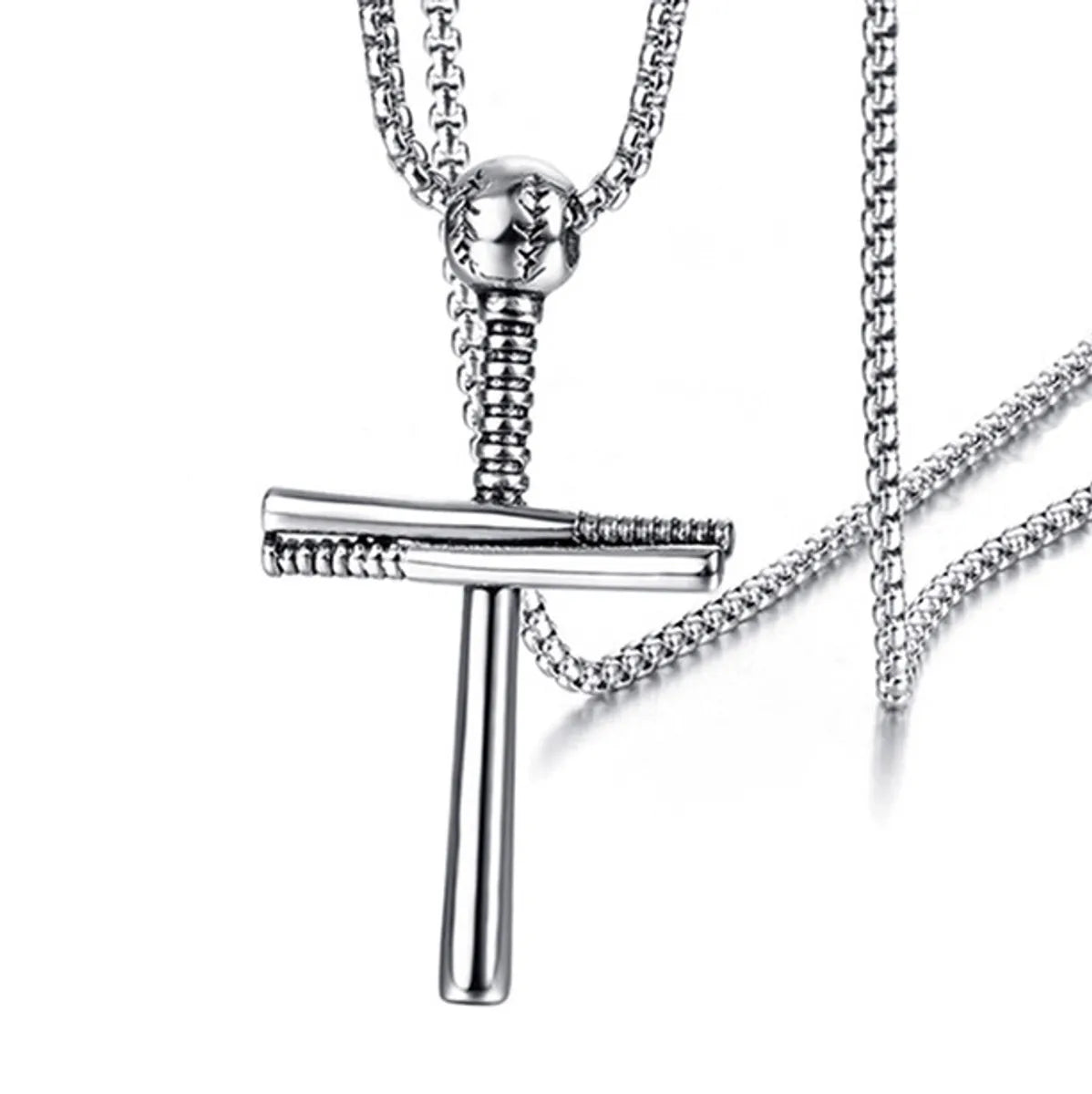 Hip-hop Rock Streetwear Cross Stainless Steel Plating Pendant Necklace