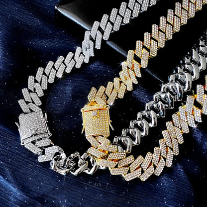 Hip-Hop Rock Streetwear Necklace Alloy Inlay Rhinestones Men'S Necklace