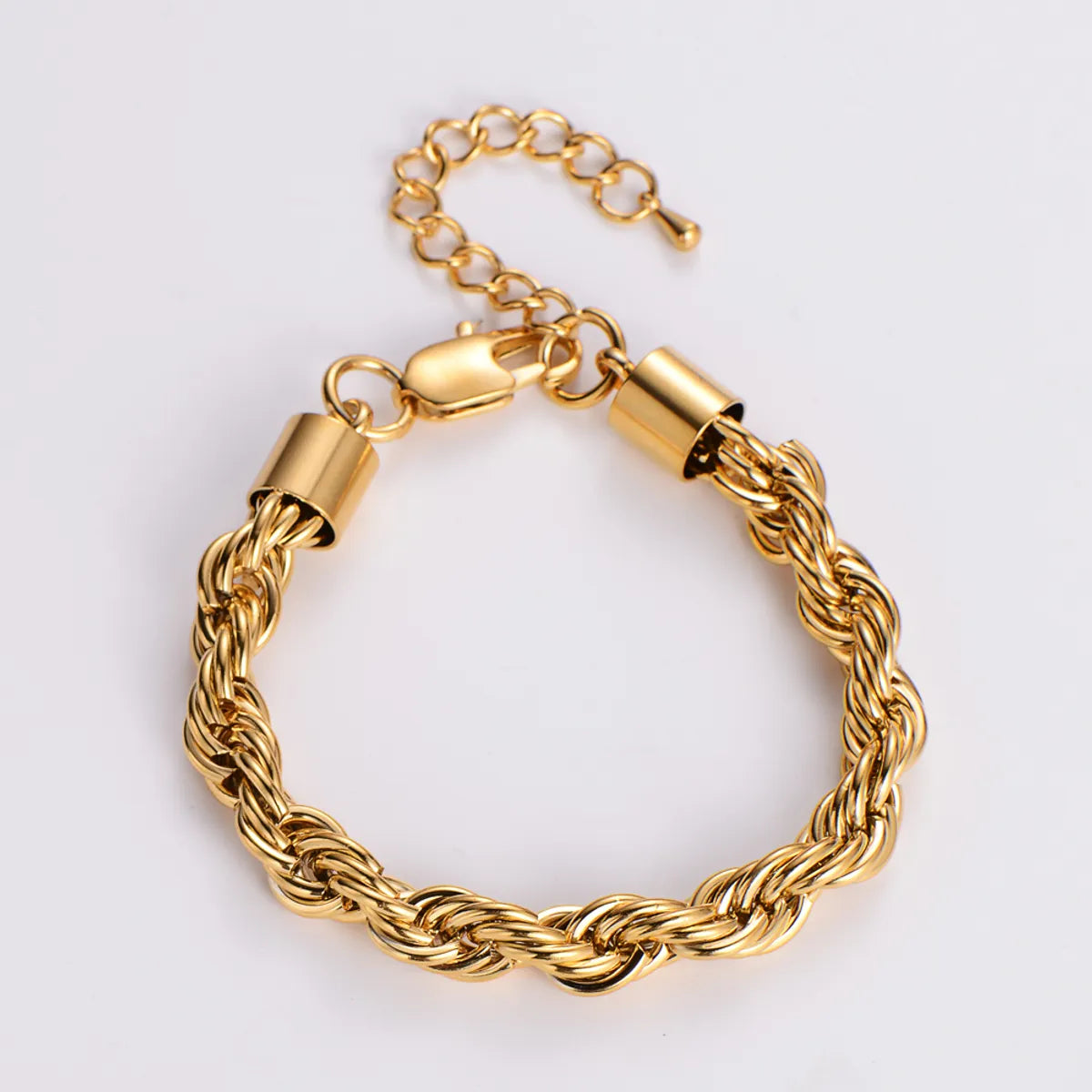 Hip-hop Rock Twist Stainless Steel Plating 18k Gold Plated Bracelets