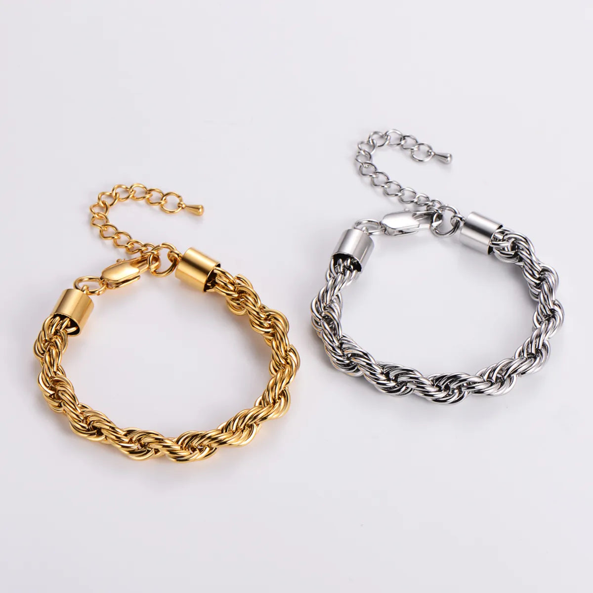 Hip-hop Rock Twist Stainless Steel Plating 18k Gold Plated Bracelets