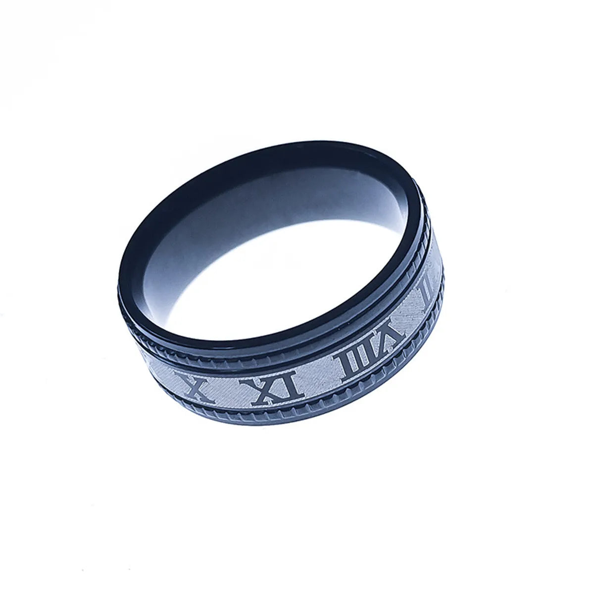 Hip-Hop Roman Numeral Titanium Steel Plating Men'S Rings