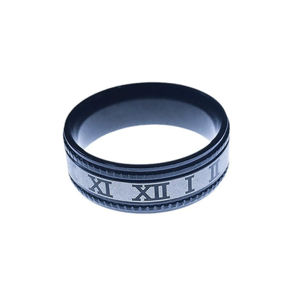 Hip-Hop Roman Numeral Titanium Steel Plating Men'S Rings