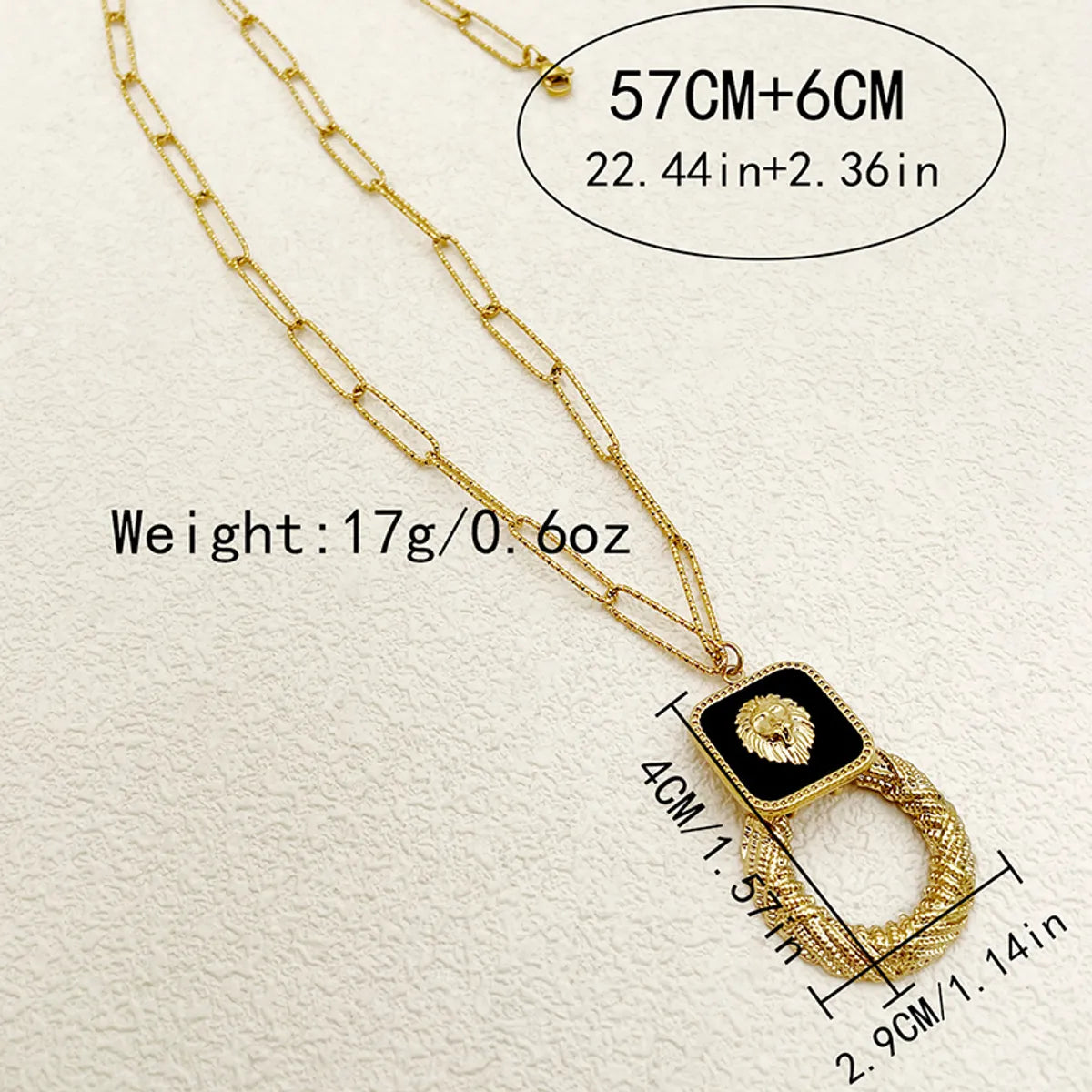 Hip-hop Roman Style Square Stainless Steel Enamel Plating Gold Plated Pendant Necklace