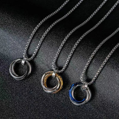 Hip-hop Round Alloy Plating Men's Pendant Necklace