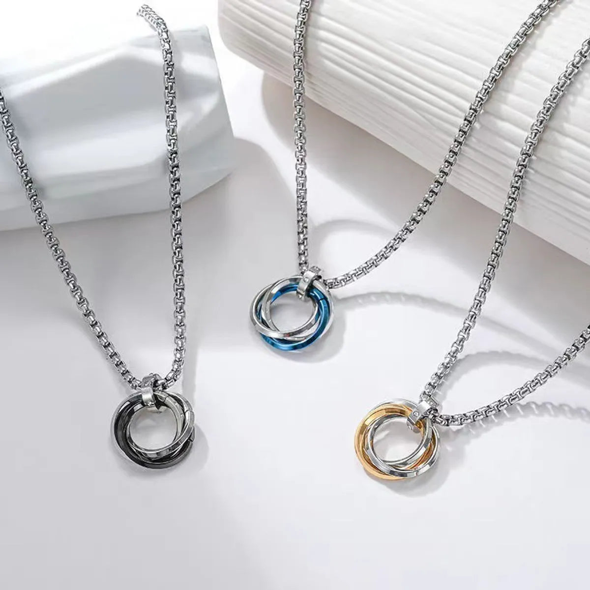 Hip-hop Round Alloy Plating Men's Pendant Necklace