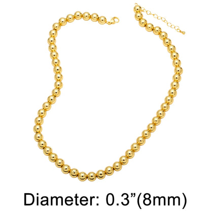 Hip-hop Round Copper 18k Gold Plated Necklace In Bulk