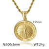 Hip-Hop Round Virgin Mary Stainless Steel Plating 18K Gold Plated Unisex Pendant Necklace