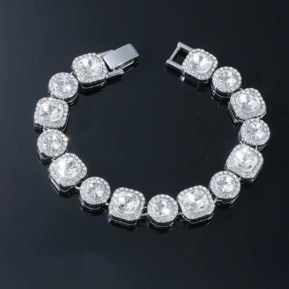 Hip-Hop Shiny Geometric Rhinestones Alloy Wholesale Bracelets